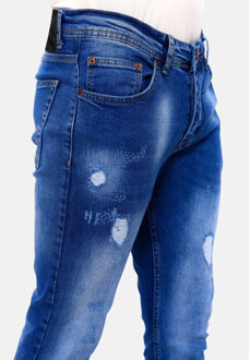Gescheurde broek slim fit dc - maat 33 Blauw