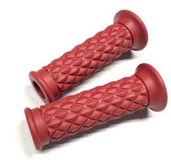 Geschikt Voor Motorfiets Modificatie Retro Handvat Rubber Grip Cover Xinyuan 400 SR400 Grip CG125 Handvat Rubber rood wijn 1 paar