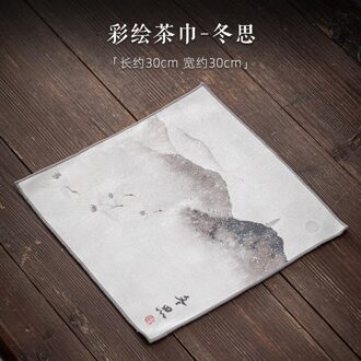 Geschilderd Theedoek Thee Mat Tafelkleed Absorberende Thickeningjapanese Thee Doek Zencloth Katoen Linnen Handdoek Theeceremonie Accessoires In winter