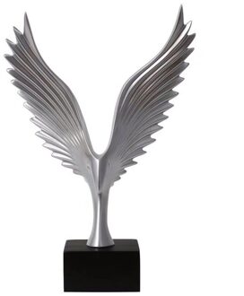 Gesimuleerde Abstract Open Wing Bird Model Thuis Woonkamer Kantoor Hotel Decor Angel Wing Zilver