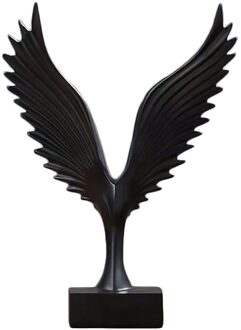 Gesimuleerde Abstract Open Wing Bird Model Thuis Woonkamer Kantoor Hotel Decor Angel Wing zwart