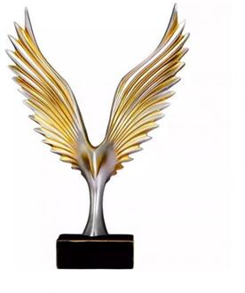 Gesimuleerde Abstract Open Wing Eagle Bird Art Model Thuis Woonkamer Kantoor Hotel Decor champagne goud