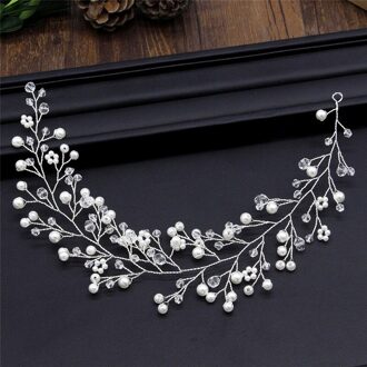 Gesimuleerde Parel Bruid Bruiloft Hoofddeksels Haar Sieraden Crystal Hoofdband Tiara Bruid Haar Accessorie
