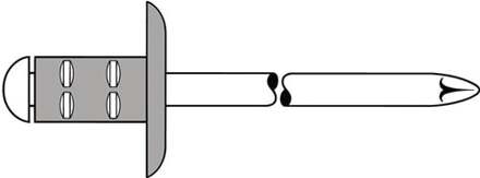 Gesipa Blindklinknagel | klinknagelschacht d x l 4 x 10 mm K12 | aluminium / staal | 500 stuks - 1433829 1433829
