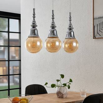 Gesja hanglamp, 3-lamps, lang, chroom