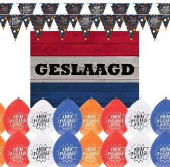 Geslaagd decoratie thema feestartikelen pakket - Feestpakketten