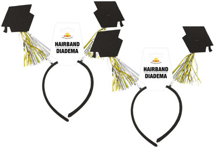 Geslaagd/diploma gehaald verkleed diadeem/haarband - 4x - afstudeer thema feest accessoires