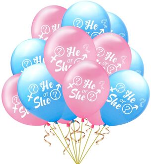 Geslacht Onthullen Party Decoraties Latex Ballonnen Baby Shower Cake Topper Het Een Meisjes Jongens Feestartikelen Voor Hij Of ze 10stk gemengd