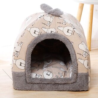 Gesloten Hond Bedden Voor Kleine Honden Accessoires Dual Gebruik Pluche Bed Kussens Queen Puppy Accessoires Dus Huisdieren Coop Voor Hond flanel licht bruin / 50x50x40cm
