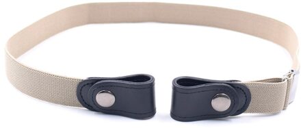 Gesp-Gratis Riem Voor Jean Broek Geen Gesp Onzichtbare Stretch Elastische Taille Riem Voor Volwassen/Kinderen, geen Ardennen, Geen Gedoe Taille Riem Beige