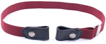 Gesp-Gratis Riem Voor Jean Broek Geen Gesp Onzichtbare Stretch Elastische Taille Riem Voor Volwassen/Kinderen, geen Ardennen, Geen Gedoe Taille Riem rood