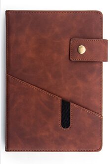 Gesp PU Soft Cover Notebook Dagelijkse Plan A5 Zakelijke Agenda Schema Papier Persoonlijk Dagboek Notebook School Kantoorbenodigdheden donker bruin
