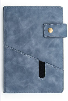 Gesp PU Soft Cover Notebook Dagelijkse Plan A5 Zakelijke Agenda Schema Papier Persoonlijk Dagboek Notebook School Kantoorbenodigdheden marinier blauw