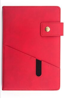 Gesp PU Soft Cover Notebook Dagelijkse Plan A5 Zakelijke Agenda Schema Papier Persoonlijk Dagboek Notebook School Kantoorbenodigdheden Rood