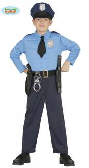 Gespierde Police officier jumpsuit kind Blauw