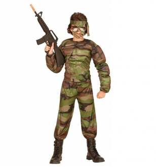 Gespierde super soldaten kostuum kind Multikleur - Print