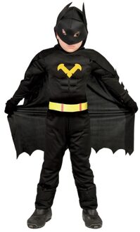 Gespierde vleermuisheld zwart verkleed kostuum voor jongens 5-6 jaar (110-116)