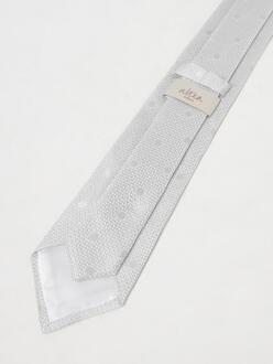 Gestippelde Zijde Strikdas Lichtgrijs