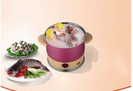 Gestoomde Pot Elektrische Koken Cup Mini Gekookt Noedels Fornuis 304 Roestvrij Staal Paars