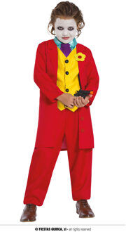 Gestoorde joker clown kostuum voor kinderen - 140/146 (10-12 jaar) - Kinderkostuums