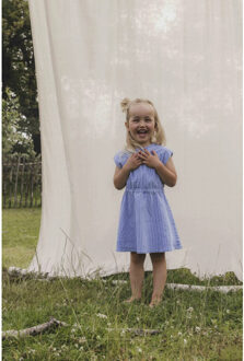 Gestreept denim zomerjurkje bleach blue voor meisjes in de kleur Blauw - 92