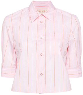Gestreept katoenen overhemd Marni , Pink , Dames - S,Xs