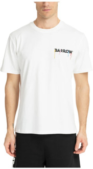 Gestreept Logo T-shirt Barrow , White , Heren - L,M