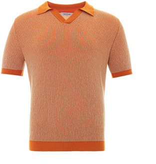 Gestreept Oranje Polo Tennisshirt Gran Sasso , Orange , Heren - L