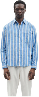 Gestreept overhemd met borstzak Samsøe Samsøe , Multicolor , Heren