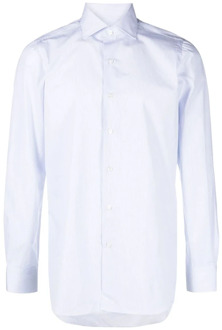 Gestreept overhemd met knoopsluiting Finamore , White , Heren - S