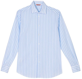 Gestreept overhemd met lange mouwen en Franse kraag Barena Venezia , Blue , Heren - L,M,S