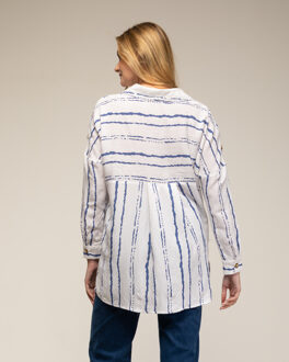Gestreept overhemd met onderbroken strepen Blauw