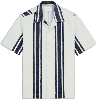 Gestreept overhemd met open kraag Nn07 , Multicolor , Heren - Xl,L