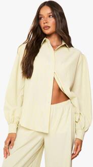 Gestreept Overhemd Met Relaxte Pasvorm, Yellow - 42