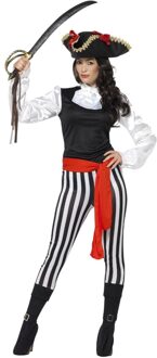Gestreept piraten kostuum voor vrouwen - M - Volwassenen kostuums
