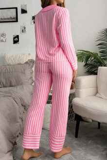 Gestreept Pyjama Set met Strik Roze