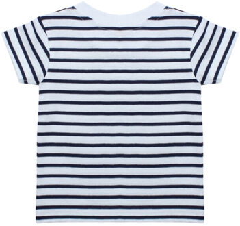 Gestreept t-shirt met korte mouwen voor kinderen/kinderen Blauw - 104