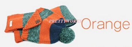 Gestreepte Baby Hoeden Sjaals Breien Winter kinderen Hoed Sjaal kids Halloween chrismas F-0477 oranje