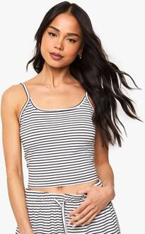 Gestreepte Binding Tank Top, Blackwhite - 40