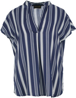 Gestreepte blouse van viscose met nautische inspiratie Blauw/marineblauw - L