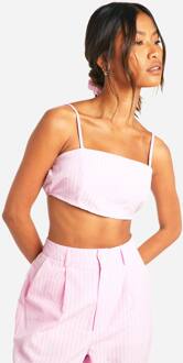 Gestreepte Bralette En Bijpassende Haar Scrunchie Set, Baby Pink - 40