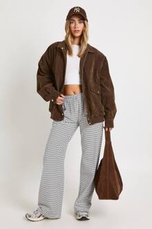 Gestreepte Broek Met Rechte Pijp, Blackwhite - 42