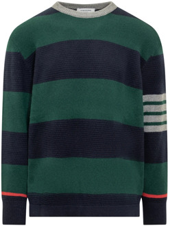 Gestreepte Crewneck Sweater Thom Browne , Green , Heren - Xl,L,M