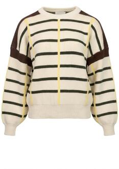 Gestreepte gebreide trui Rafaela  naturel - S,M,L,
