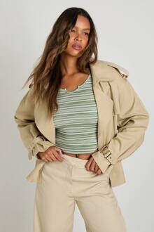 Gestreepte Geribbelde Top Met Lange Mouwen, Green - 38