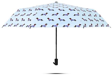 Gestreepte Hond Paraplu Pocket Paraplu Drie Vouwen Verse Party Streak Honden Parasol Zonnige Regenachtige Roze Paraplu Vrouwen Blauw