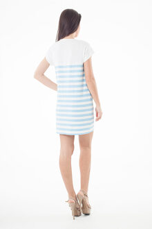 Gestreepte jurk met korte mouwen - maat Lichtblauw