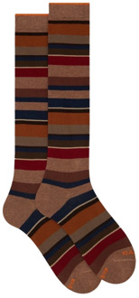 Gestreepte katoenen lange sokken voor heren Gallo , Multicolor , Heren - ONE Size