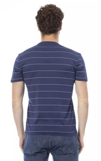 Gestreepte Korte Mouw Crew Neck T-shirt - maat Navy