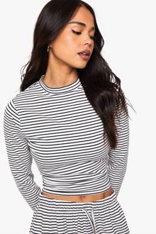 Gestreepte Lange Mouw Top, Blackwhite - 42